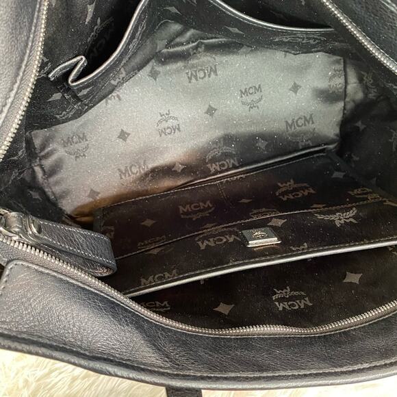 #MCM Visetos Anya Top Zip Shopper Tote Black - Picture 9 of 11